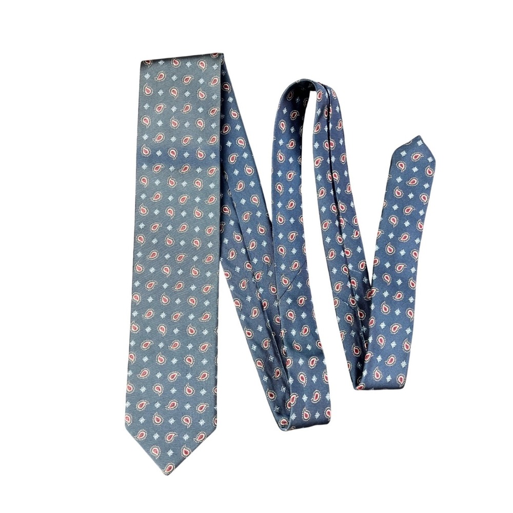 Jos. A. Bank Heritage Collection Blue Paisley Silk Handmade Necktie 59inch